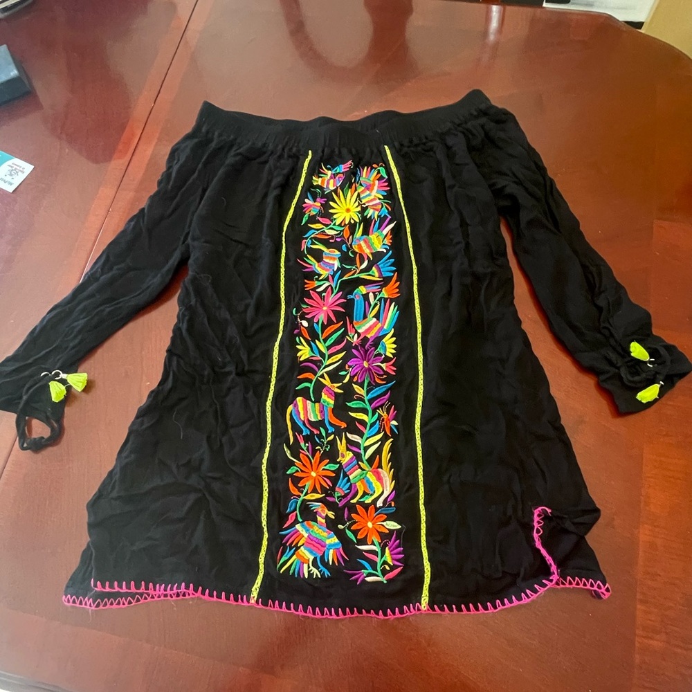 Nanette Lepore Island Marieras Embroidered Off The Shoulder Swim Cover Up